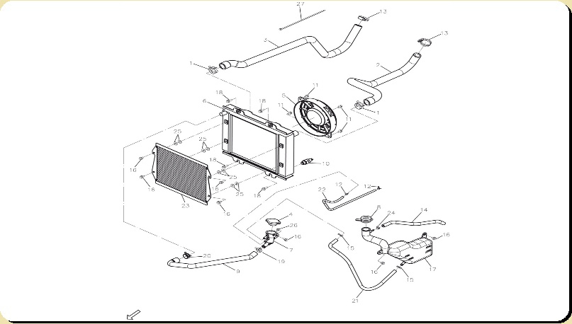 Kühlsystem, Adly ATV Conquest 600 4x4